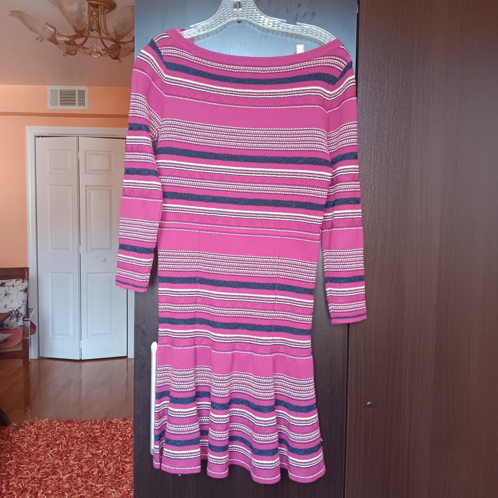 Juicy Couture Black Label Striped Pink and Black Mini Dress - Picture 3 of 7